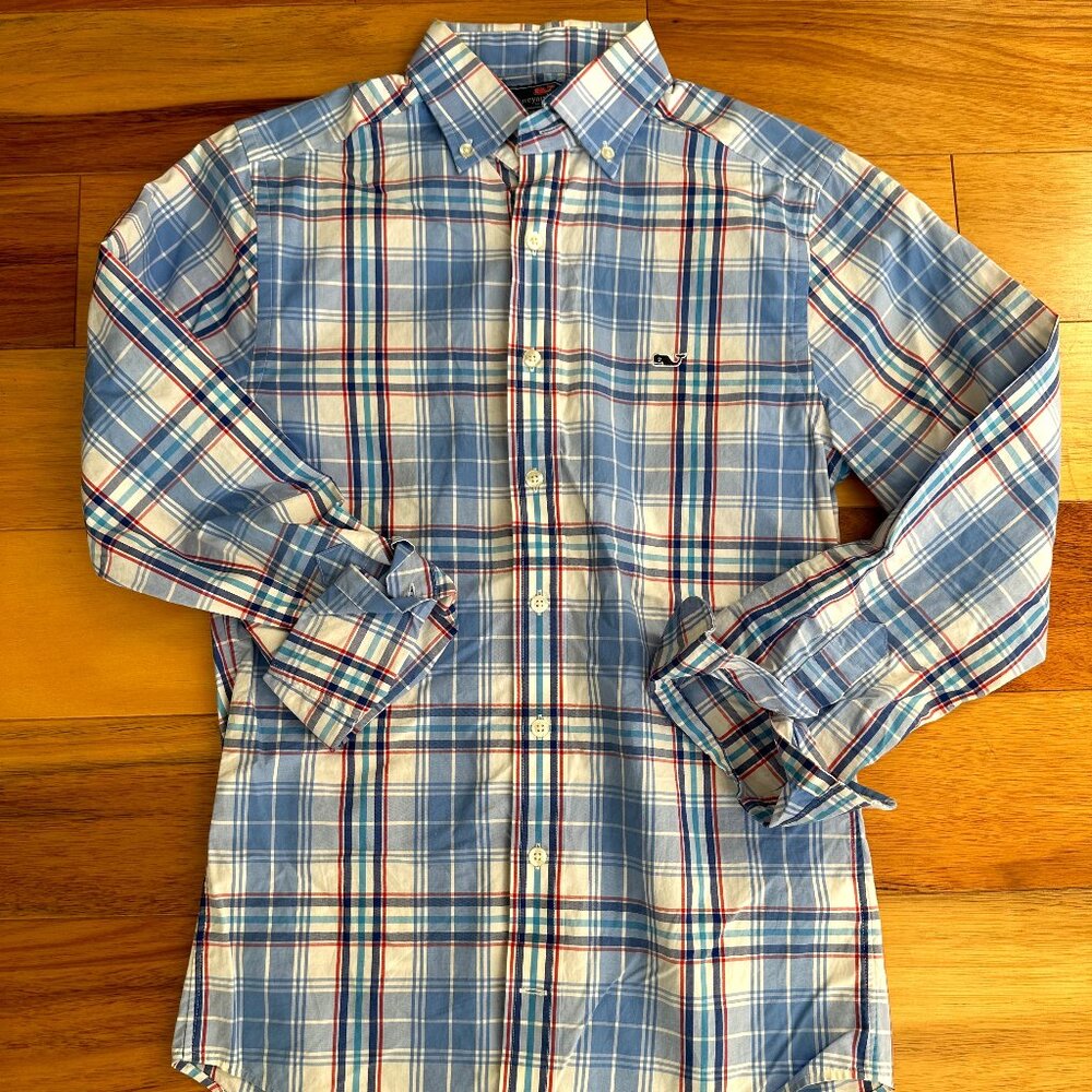 Vineyard Vines Mens Slim Fit Whale Button Down Shirt XS